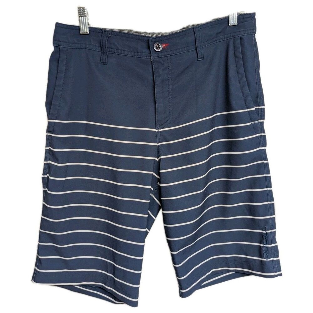 O'Neil Trunks Men 30 Hybrid Swimwear Shorts Zip & Button Drawstrings Navy